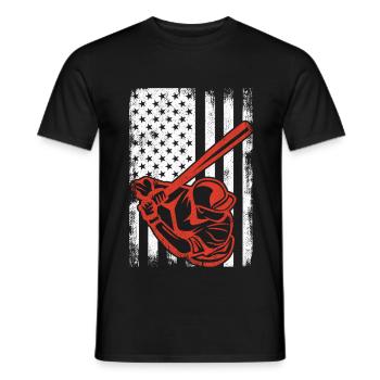 Joueur de baseball patriotique - T-shirt homme - noir - Devant - AI Model Male 178 light (178cm)