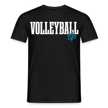 Volleyball - Männer T-Shirt - Schwarz - Vorne - AI Model Male 178 light (178cm)
