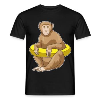 Affe Schwimmen Schwimmring Sommer - Männer T-Shirt - Schwarz - Vorne - AI Model Male 178 light (178cm)