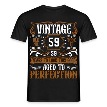 59e anniversaire Vintage Rétro - T-shirt homme - noir - Devant - AI Model Male 178 light (178cm)