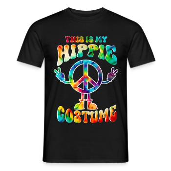 Hippie Kostüm Peace Love Tie Dye - Männer T-Shirt - Schwarz - Vorne - AI Model Male 178 light (178cm)