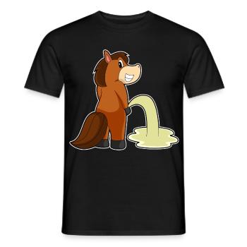 Pferd Toilette - Männer T-Shirt - Schwarz - Vorne - AI Model Male 178 light (178cm)