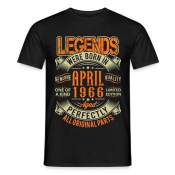 1966 April Geburtstag Legende - Männer T-Shirt - Schwarz - Vorne - AI Model Male 178 light (178cm)