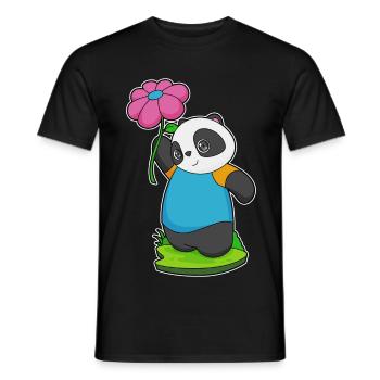 Fleur de panda - T-shirt homme - noir - Devant - AI Model Male 178 light (178cm)