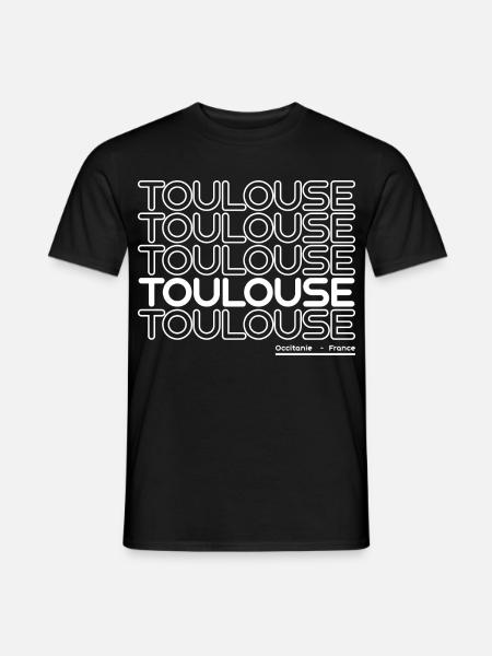 Neon Toulouse lettering - Men's T-Shirt - black