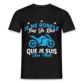 Je Ne Ronfle Pas Je Rêve Que Je Suis Une Moto - T-shirt homme - noir - Devant - AI Model Male 178 light (178cm)