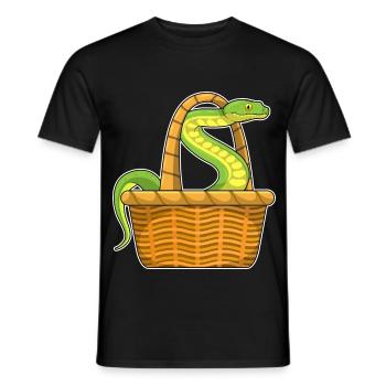 Schlange Korb - Männer T-Shirt - Schwarz - Vorne - AI Model Male 178 light (178cm)