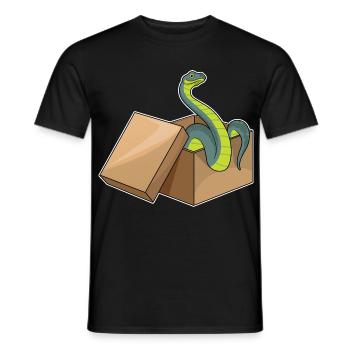 Schlange Karton - Männer T-Shirt - Schwarz - Vorne - AI Model Male 178 light (178cm)
