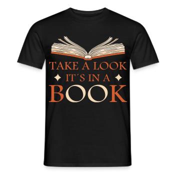 Schau es steht in einem Buch - Männer T-Shirt - Schwarz - Vorne - AI Model Male 178 light (178cm)