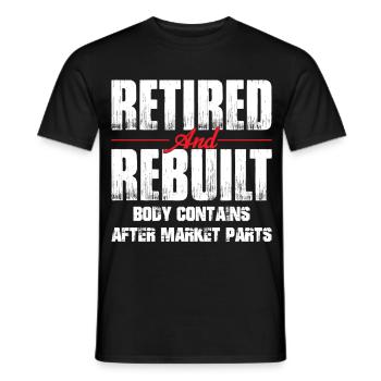 Récupération d’une chirurgie de remplacement de la hanche reconstruite à la retraite - T-shirt homme - noir - Devant - AI Model Male 178 light (178cm)
