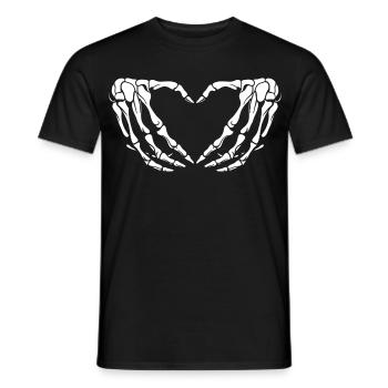 Skelett-Herzhände Illustration - Männer T-Shirt - Schwarz - Vorne - AI Model Male 178 light (178cm)