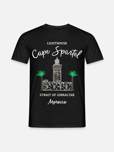 Marokko, Leuchtturm Kap Spartel, Gibraltar - Männer T-Shirt - Schwarz