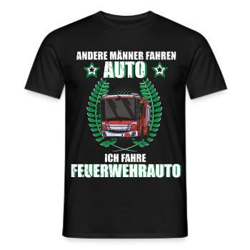 Feuerwehr Feuerwehrauto Feuerwehrmann Beruf - Männer T-Shirt - Schwarz - Vorne - AI Model Male 178 light (178cm)