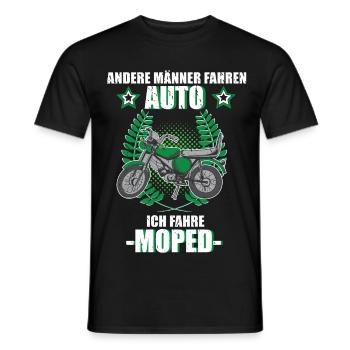 Moped Mopedfahrer Retro Mofa Zweitakt - Männer T-Shirt - Schwarz - Vorne - AI Model Male 178 light (178cm)