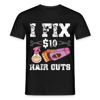 Barber Hairstylist Hairdresser Barbershop - Männer T-Shirt - Schwarz - Vorne - AI Model Male 178 light (178cm)