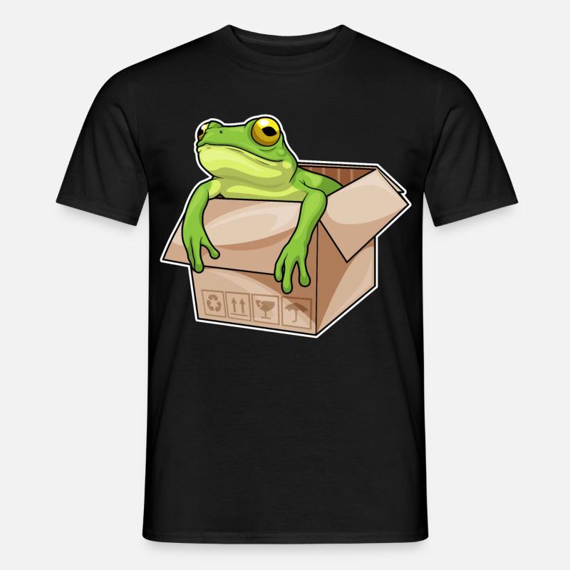 Frosch Karton - Männer T-Shirt - Schwarz