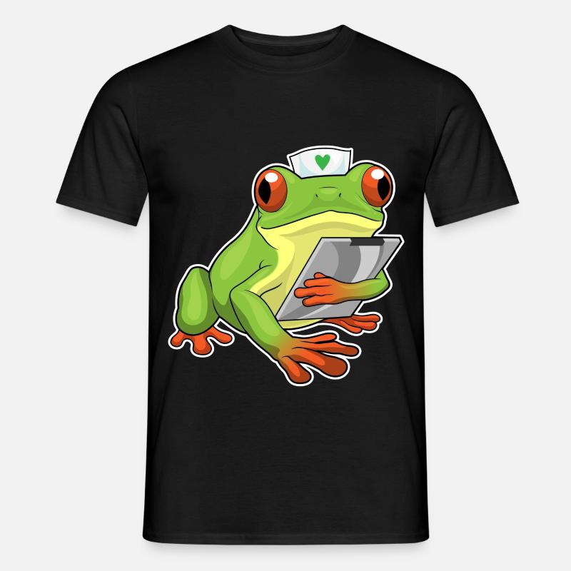 Frosch Krankenschwester - Männer T-Shirt - Schwarz