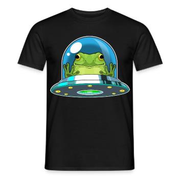 Frog Spaceship Space - Men's T-Shirt - black - Front - AI Model Male 178 light (178cm)