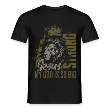 Lion's Crown Jesus Great Faith - Men's T-Shirt - black - Front - AI Model Male 178 light (178cm)