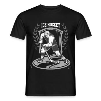 Eishockey - Men's T-Shirt - black - Front - AI Model Male 178 light (178cm)