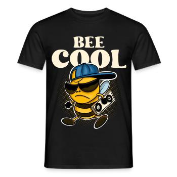 Bee Cool Biene - Men's T-Shirt - black - Front - AI Model Male 178 light (178cm)