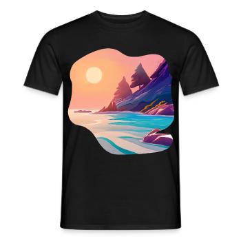 Vacances Sunrise Sea Island - T-shirt homme - noir - Devant - AI Model Male 178 light (178cm)