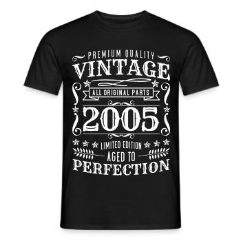 Cadeau Anniversaire Vintage 2005 Perfection - T-shirt homme - noir - Devant - AI Model Male 178 light (178cm)