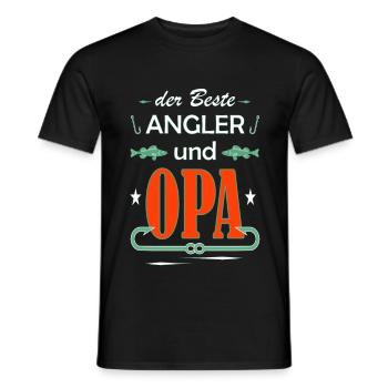 Beste Angler und Opa - Männer T-Shirt - Schwarz - Vorne - AI Model Male 178 light (178cm)
