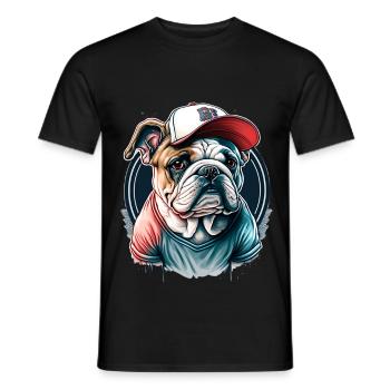 Bulldog - T-shirt homme - noir - Devant - AI Model Male 178 light (178cm)
