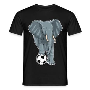 Elephant Football Player Football - Men's T-Shirt - black - Front - AI Model Male 178 light (178cm)