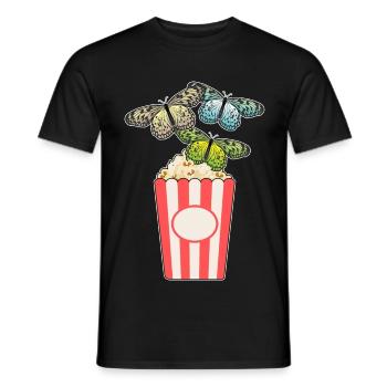 Butterfly Popcorn - Men's T-Shirt - black - Front - AI Model Male 178 light (178cm)