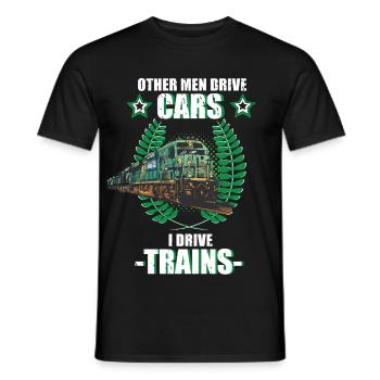 Trains Chemin de fer Leurre Conducteur Train Cadeau - T-shirt homme - noir - Devant - AI Model Male 178 light (178cm)