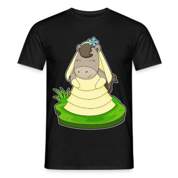 Pferd Braut Schleier Hochzeit - Männer T-Shirt - Schwarz - Vorne - AI Model Male 178 light (178cm)