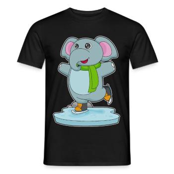 Patins à glace éléphants - T-shirt homme - noir - Devant - AI Model Male 178 light (178cm)