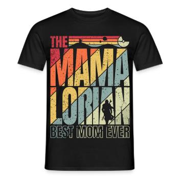 The Mamalorian Vintage: Best Mom! - Men's T-Shirt - black - Front - AI Model Male 178 light (178cm)