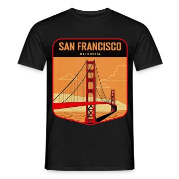 Golden Gate Retro Badge San Francisco - Men's T-Shirt - black - Front - AI Model Male 178 light (178cm)