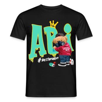 Graffiti Bär Street Hip Kunst Abitur Abi - Männer T-Shirt - Schwarz - Vorne - AI Model Male 178 light (178cm)