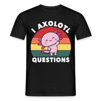 I Axolotl Fragen süßer Axolotl - Männer T-Shirt - Schwarz - Vorne - AI Model Male 178 light (178cm)