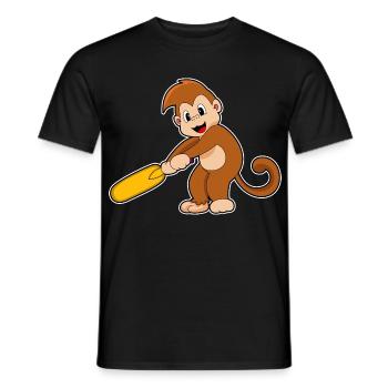 Monkey Cricket Cricket Bat - T-shirt homme - noir - Devant - AI Model Male 178 light (178cm)