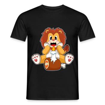 Bougie d’anniversaire du Lion - T-shirt homme - noir - Devant - AI Model Male 178 light (178cm)