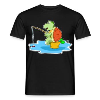 Turtle Angler Fishing Rod Fishing Rod - Men's T-Shirt - black - Front - AI Model Male 178 light (178cm)