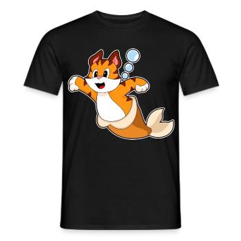Tiger Mermaid - Men's T-Shirt - black - Front - AI Model Male 178 light (178cm)