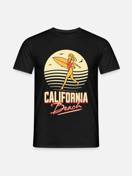Kalifornisches Strandsurfermädchen - Männer T-Shirt - Schwarz