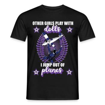 Skydiving Tandem Jump Girl Gift - Men's T-Shirt - black - Front - AI Model Male 178 light (178cm)