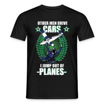 Skydiving Skydiver Tandem Jump Gift - Men's T-Shirt - black - Front - AI Model Male 178 light (178cm)