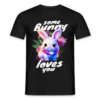 Le lapin de Pâques doux vous apporte de l’amour - T-shirt homme - noir - Devant - AI Model Male 178 light (178cm)