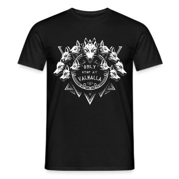 Die Wölfe von Walhalla - Wikinger-Zitat - Männer T-Shirt - Schwarz - Vorne - AI Model Male 178 light (178cm)