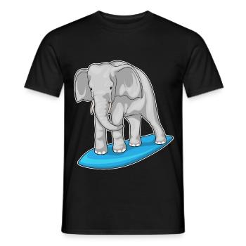 Été de planche de surf sur l’éléphant - T-shirt homme - noir - Devant - AI Model Male 178 light (178cm)
