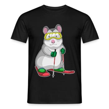 Hamster Skier Ski - T-shirt homme - noir - Devant - AI Model Male 178 light (178cm)
