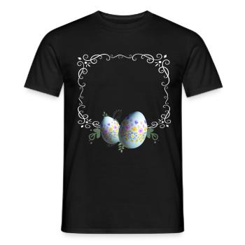 Festive Easter Egg Picture Frame - Men's T-Shirt - black - Front - AI Model Male 178 light (178cm)